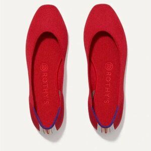 Rothy's the Square Flats in Cardinal Red Size 7.5